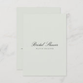 Elégant Black & Sage Bridal Shower Invitation (Devant / Derrière)