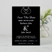 Elegant Black Save The Date Foil Invitation (Debout devant)