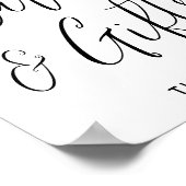 Elegant Black Script Afstuderen Kaarten en cadeaus Poster (Hoek)