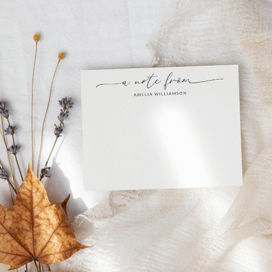 Elegant Black Script Calligraphy Persoonlijke naam Notitiekaartje