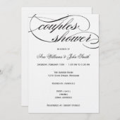 Elegant Black Script Couples Shower Invitation Kaart (Voorkant / Achterkant)