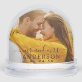 Elegant Black Script Mr and Mrs Photo (Avant)