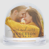 Elegant Black Script Mr and Mrs Photo (Arrière)