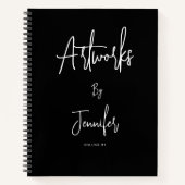 Elegant Black Script Name Artwork Sketchbook  Notitieboek (Voorkant)