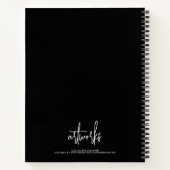 Elegant Black Script Name Artwork Sketchbook  Notitieboek (Achterkant)