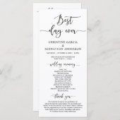 Elegant Black Script, Ons Wedding Ceremonieprogram Programma (Voorkant / Achterkant)