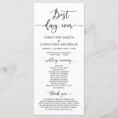 Elegant Black Script, Ons Wedding Ceremonieprogram Programma (Voorkant)