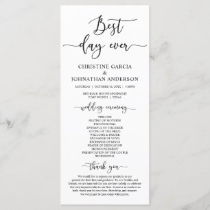Elegant Black Script, Ons Wedding Ceremonieprogram Programma