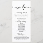 Elegant Black Script, Ons Wedding Ceremonieprogram Programma (Voorkant)