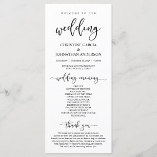 Elegant Black Script, onze huwelijksceremonie Programma