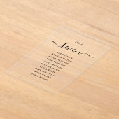 Elegant Black Script Table Number (Zitdiagram) Acryl Uitnodigingen (Laagn)