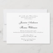 Elegant Black Script Wedding Invitation Kaart (Voorkant)