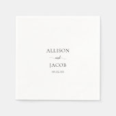 Elegant Black Script Wedding Servet (Voorkant)