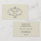 Elegant Black Scroll Visitekaartje (Voorkant / Achterkant)