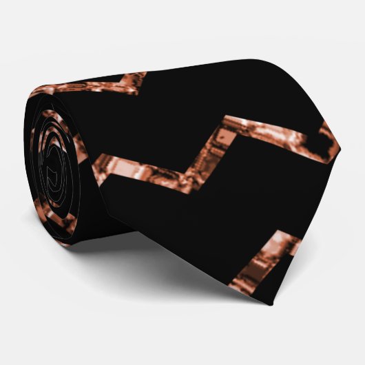 Elegant Black Sienna Glitter Pattern Stropdas (Opgerold)