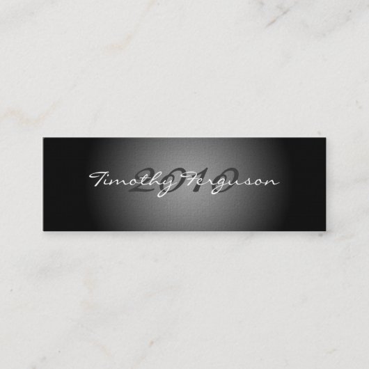 Elegant Black Silver afstuderen Name Card Contactkaartje (Voorkant)