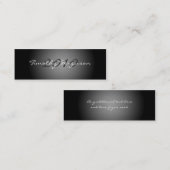 Elegant Black Silver afstuderen Name Card Contactkaartje (Voorkant / Achterkant)