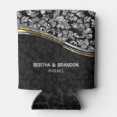 Elegant Black & Silver Damascus Gold-accessoires Blikjeskoeler (Achterkant)