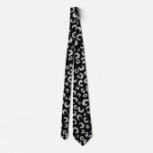Elegant Black Silver Glitter Leopard Animal Print Stropdas (Achterkant)