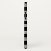 Elegant Black Silver Glitter Striped Monogram Case-Mate iPhone Case (Achterkant / rechts)