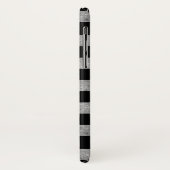 Elegant Black Silver Glitter Striped Monogram Case-Mate iPhone Case (Achterkant/links)