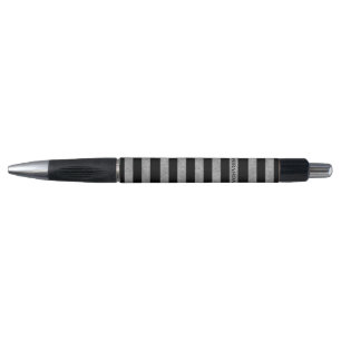 Elegant Black Silver Glitter Striped Pen