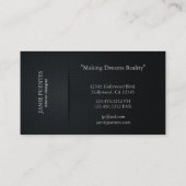 Elegant Black & Silver Interior Designer Visitekaartje (Achterkant)