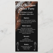 Elegant Black & Silver-kerstmenu met Snowman Menu (Voorkant)