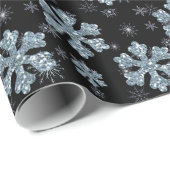 Elegant Black Silver-kerstsnowflake Cadeaupapier (Rol Hoek)
