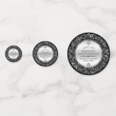 Elegant Black & Silver Wedding Jubileum Confetti (Voorkanten)