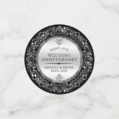 Elegant Black & Silver Wedding Jubileum Confetti (Kleine voorkant)