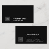 Elegant Black Simple Plain Professional Corporate Visitekaartje (Voorkant / Achterkant)