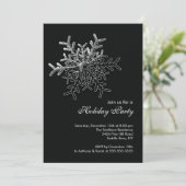 Elegant Black Snowflake Holiday Kerstfeest Kaart (Staand voorkant)