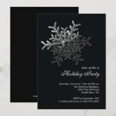 Elegant Black Snowflake Holiday Kerstfeest Kaart (Voorkant / Achterkant)