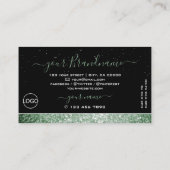 Elegant Black Sparkle Glitter Diamonds Logo Visitekaartje (Achterkant)