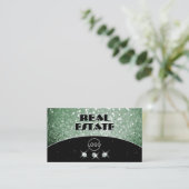 Elegant Black Sparkle Glitter Diamonds Logo Visitekaartje (Staand voorkant)