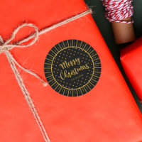 Elegant Black Starburst Script Merry Kerstry