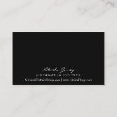 Elegant Black Steel Script Font Visitekaartje (Achterkant)