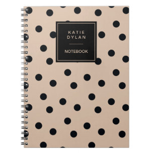 Elegant Black Stippen op beige Notitieboek