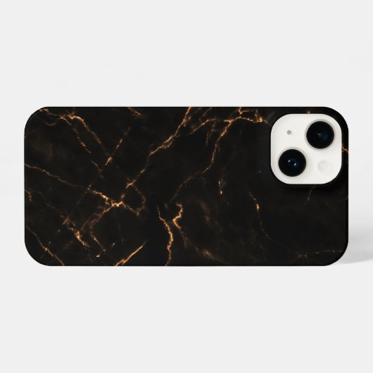 Elegant Black Stone Marble Pattern iPhone Hoesje (Achterkant horizontaal)