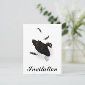 Elegant Black Swan Kaart (Staand voorkant)