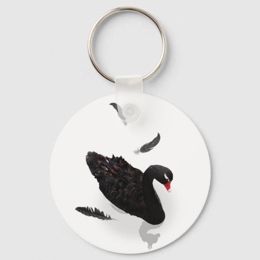 Elegant Black Swan Sleutelhanger (Voorkant)