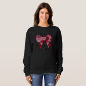 Elegant Black Sweatshirt with Red Bow Print  (Devant entier)