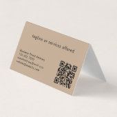 Elegant Black & Tan Logo QR Code Professional Visitekaartjes (Achterkant)