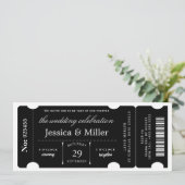 Elegant Black Ticket Wedding Invitation (Debout devant)
