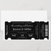 Elegant Black Ticket Wedding Invitation (Devant / Derrière)