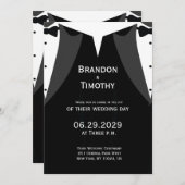 Elegant Black Tie Gay Wedding Invitation (Devant / Derrière)