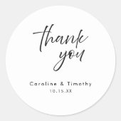 Elegant Black Tie Wedding Favor & Envelope Seal Ronde Sticker (Voorkant)