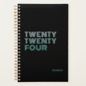 Elegant Black Turquoise Retro Nom Personnaliser 20 (Devant)