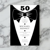 Elegant Black Tuxedo 50th Birthday Kaart